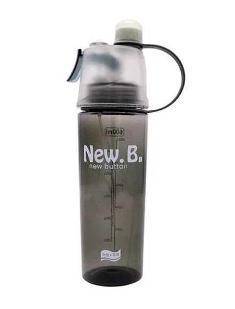 Спортивна пляшка для води з розпилювачем New B black