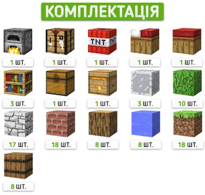 Магнітний конструктор Minecraft Вівтар із деревами на 100 кубиків
