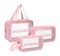 Набір прозорих сумок-косметичок Washbag Pink 30см 26см 20см