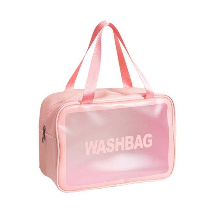Прозора сумка-косметичка з ручками Washbag Pink 25см