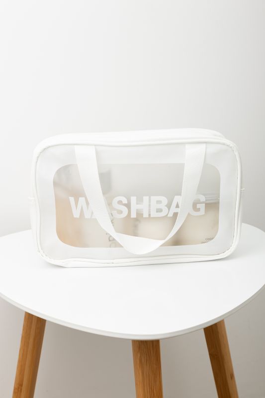 Прозора сумка-косметичка з ручками Washbag White 25см