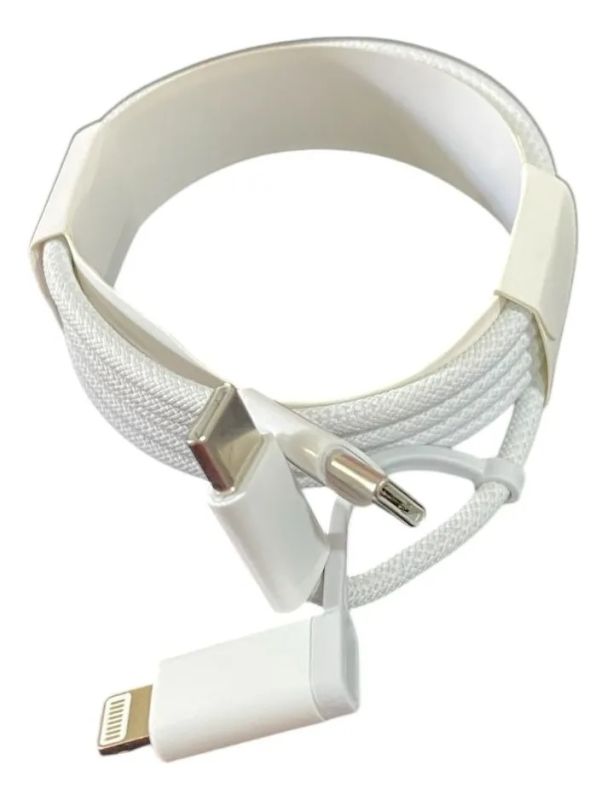 Зарядний кабель USB 2в1 Type-C to Type-C and Lighting 60W
