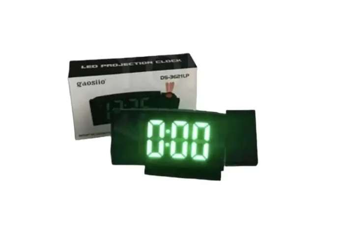 Настільний електронний годинник DS-3621LP, білий, проекція часу, термометр, будильник