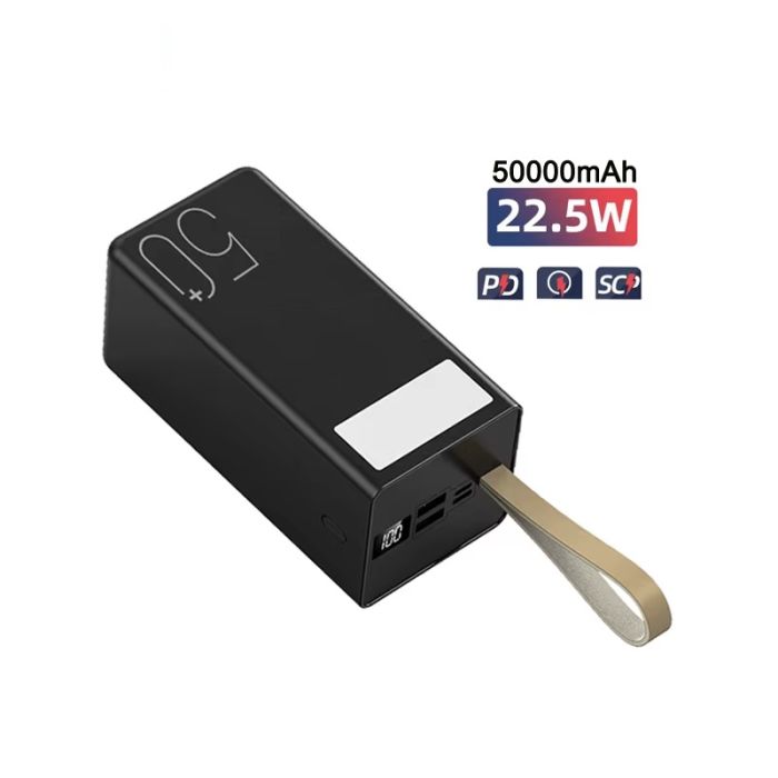 Портативна батарея з ліхтарем 50000mAh Power Bank Unitech type-c
