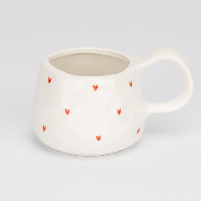 Кружка з блюдцем у ніжному дизайні "Маленькі серця" 300 мл