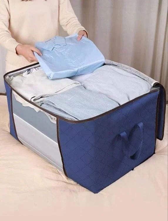Органайзер для одежды, постельного белья бамбук (purple)