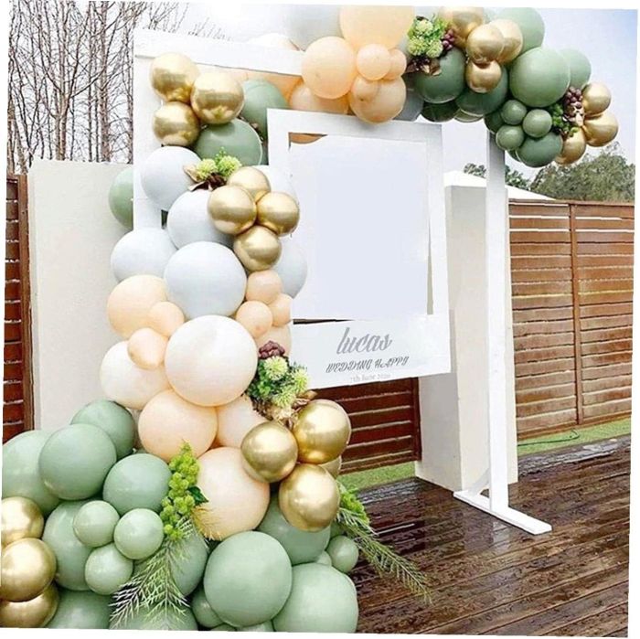 Набір повітряних куль 100шт для фотозони на день народження Happy Birthday Sage Green