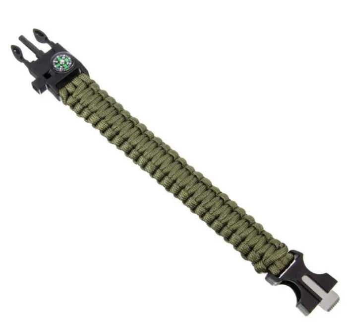 Браслет виживання 5 в 1 PARACORD (Alop) пряжка, що застібається, фіксує браслет на руці, що містить зазубрений міні-ніж свисток і кремінь з магнієм