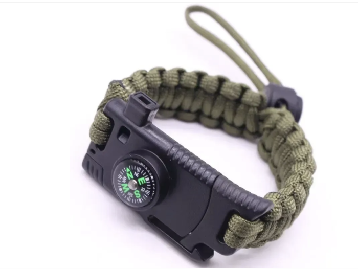 Браслет виживання 5 в 1 PARACORD (Alop) пряжка, що застібається, фіксує браслет на руці, що містить зазубрений міні-ніж свисток і кремінь з магнієм
