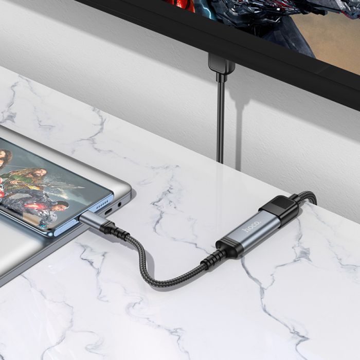 Кабель перехідник із Type-C male to HDMI для підключення техніки 0.2м