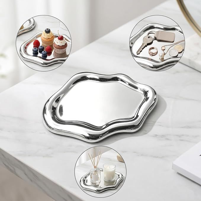 Декоративна підставка для прикрас та аксесуарів у формі хмари, Silver