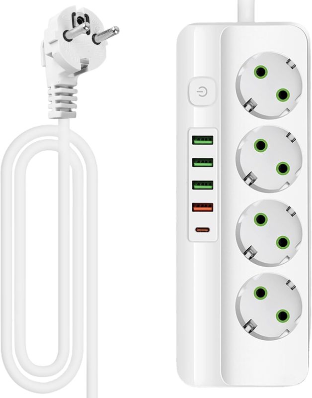 Мережевий фільтр-подовжувач 3 розетки 4USB Type-C Port 3m Glanse