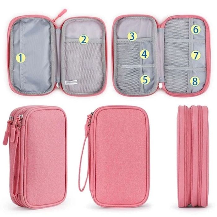 Органайзер чохол Mini Bag для гаджетів та зарядних пристроїв Pink