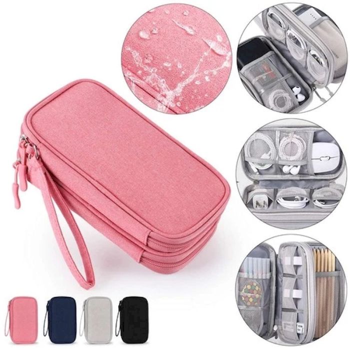 Органайзер чохол Mini Bag для гаджетів та зарядних пристроїв Pink
