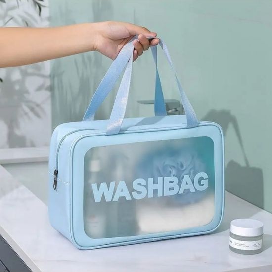 Прозора сумка-косметичка Washbag Big Blue 30 см