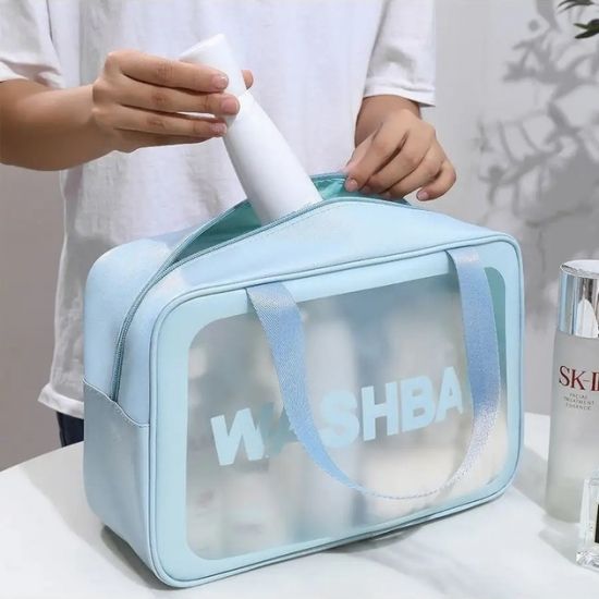 Прозора сумка-косметичка Washbag Big Blue 30 см