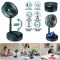 Складаний вентилятор аккумуляторний на ніжці Telescopic Folding Fan з USB зарядкою Green