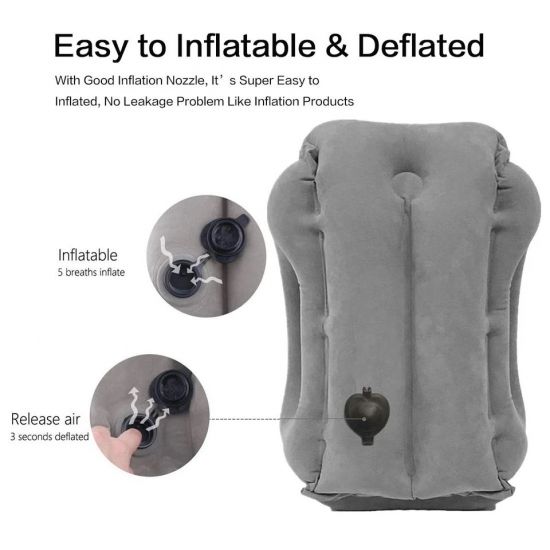 Подушка для подорожей у літак та авто Sleepy Cloud Travel Pillow Gray