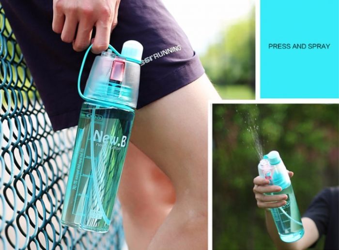 Спортивна пляшка для води з розпилювачем New B blue
