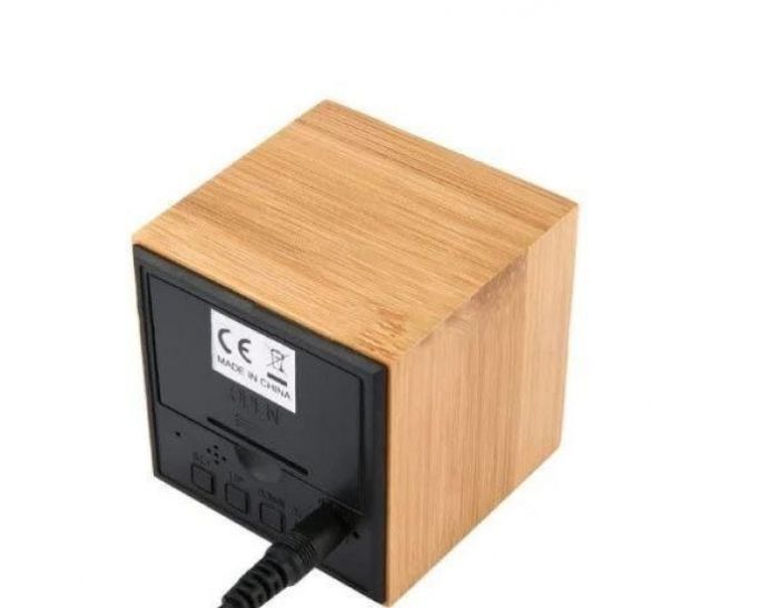 Годиник куб будильник дерево Bamboo Led Clock (Белый)