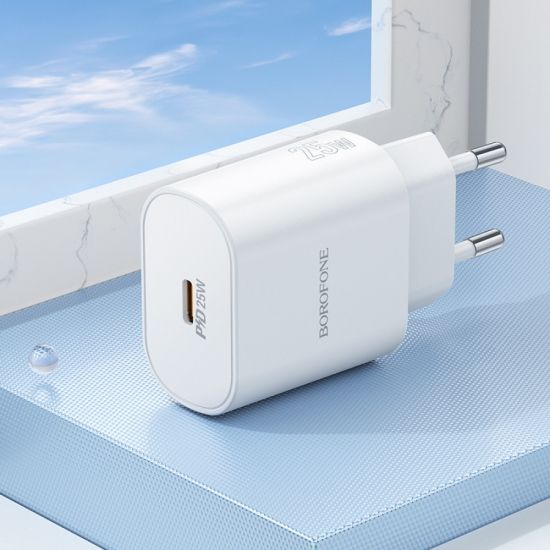 Зарядний пристрій Borofone USB-C блок живлення 25W Power Adapter для Apple/iPad/Samsung