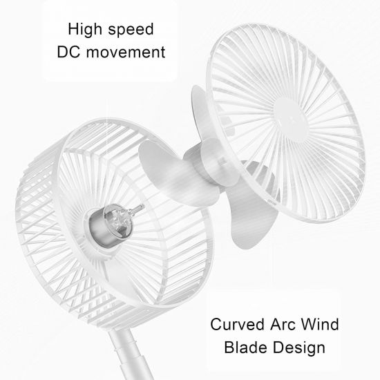 Складаний вентилятор аккумуляторний на ніжці Telescopic Folding Fan з USB зарядкою