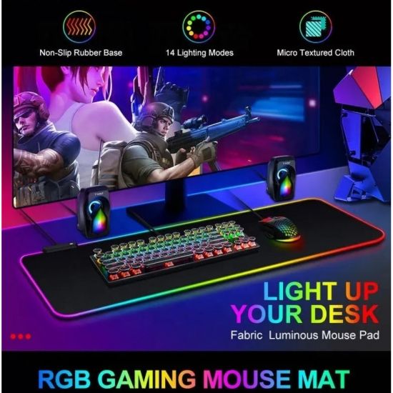 Килимок для мишки GMS WT-5 з RGB підсвічуванням від USB (80*30*0,4 см)