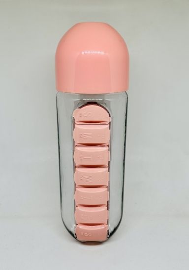 Пляшка для води з таблеткою Pill Bottle рожева