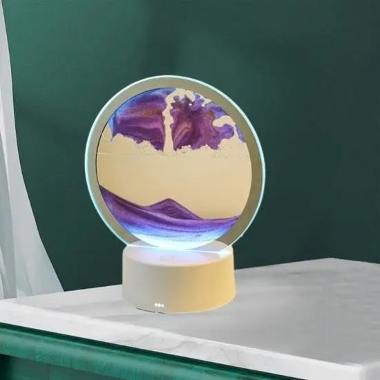 Нічник 3D з Led підсвічуванням 7 режимів фіолетовий пісок