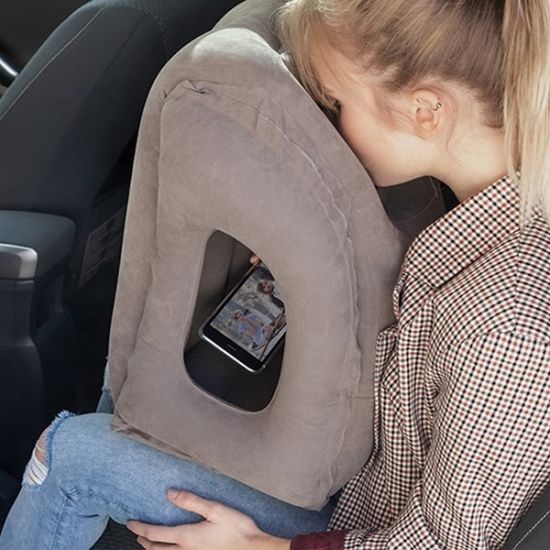 Подушка для подорожей у літак та авто Sleepy Cloud Travel Pillow Gray