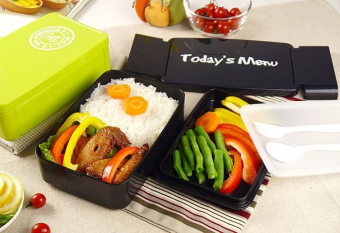 Ланч-бокс todays menu на два відділення зелений