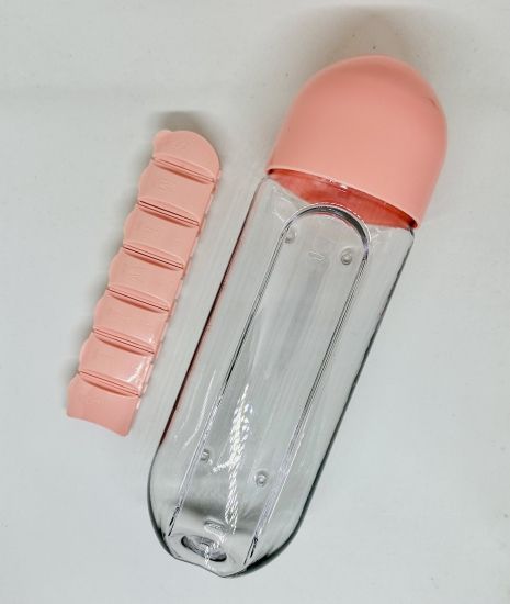 Пляшка для води з таблеткою Pill Bottle рожева