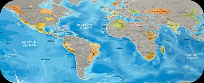 Скретч карта Discovery Map World англійською мовою