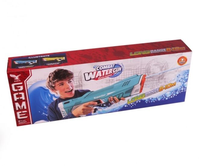 Водный автоматический пистолет бластер электрический голубой Water Gun