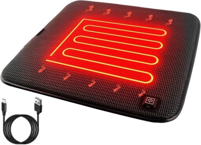 Usb подушка з підігрівом на стілець або крісло в автомобіль 3 режими 45см