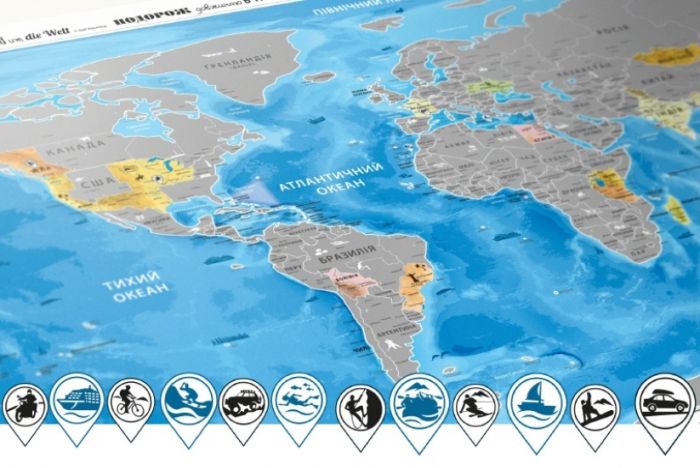 Скретч карта Discovery Maps World українською мовою