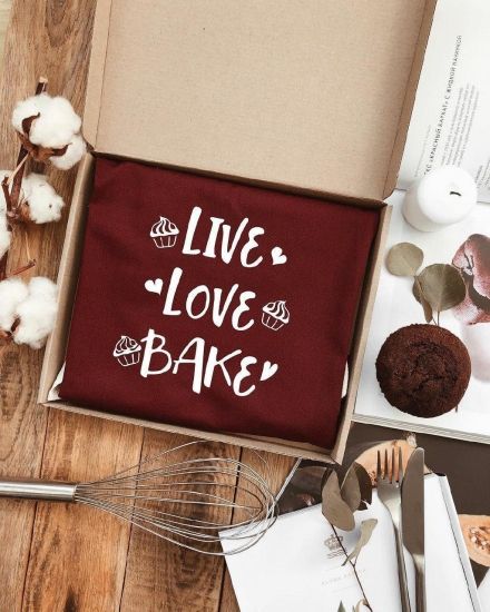 Фартух Live. Love. Bake (Бордо)