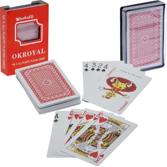 Карти гральні пластикові покерні Ok Royal 54 шт Червоні