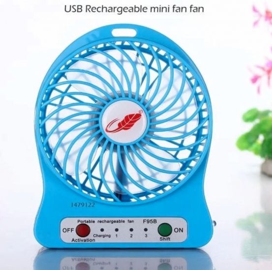 Портативний usb міні-вентилятор (синій)