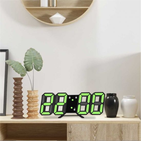 Світлодіодний цифровий годинник Black оclock (зелені цифри)
