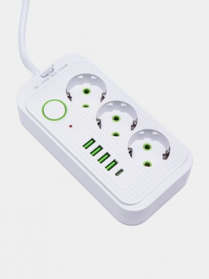 Мережевий фільтр-подовжувач 3 розетки 4USB Type-C Port 3m