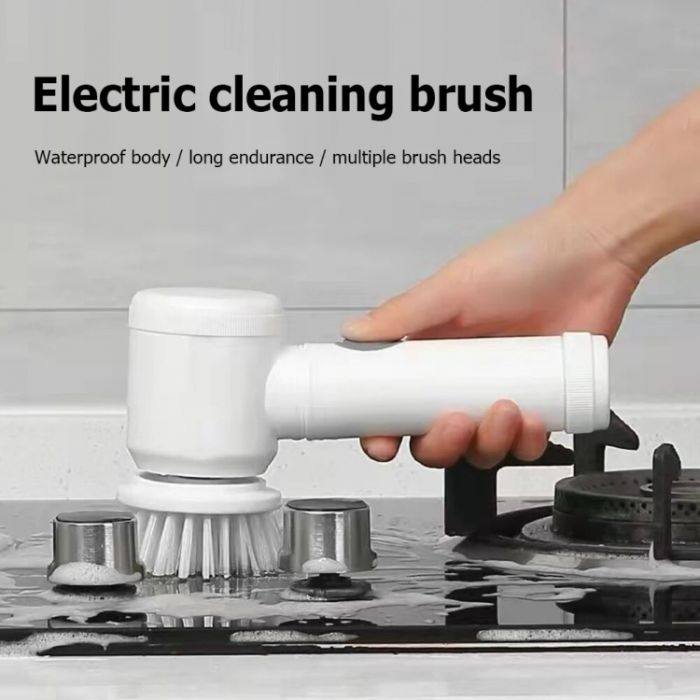 Електрична щітка для миття посуду із насадками Magic Brush. Багатофункціональна акумуляторна щітка для збирання 3в1