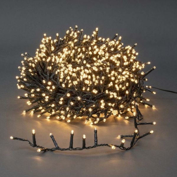 Гірлянда світлодіодна на 300 LED, чорний шнур (Жовтий теплий)