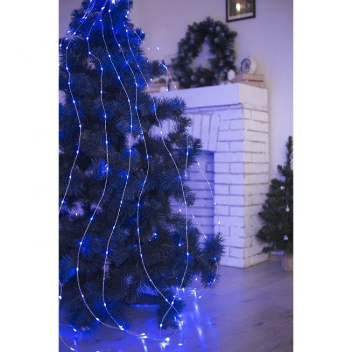 Гірлянда світлодіодна роса кінський хвіст дроту 400 LED (синій) від USB