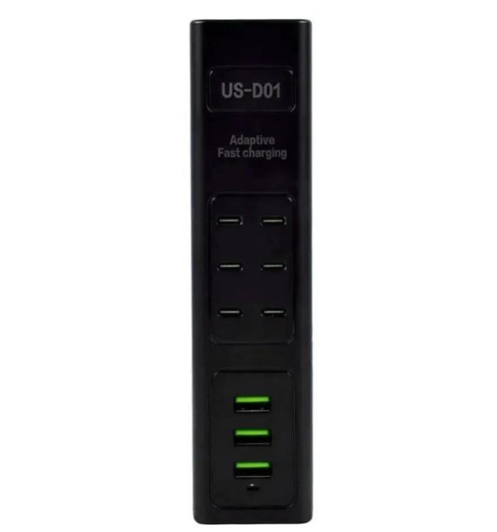 Хаб мережевий подовжувач 6 USB TYPE-C розеток та 3USB 85W Fast Charger 5.6A