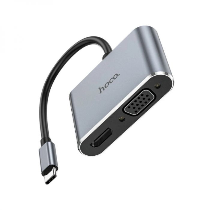 Хаб адаптор конвертер з Type-c в HDMI і VGA (для відображення медіа файлів на ТВ)