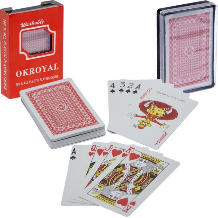 Карти гральні пластикові покерні Ok Royal 54 шт Червоні