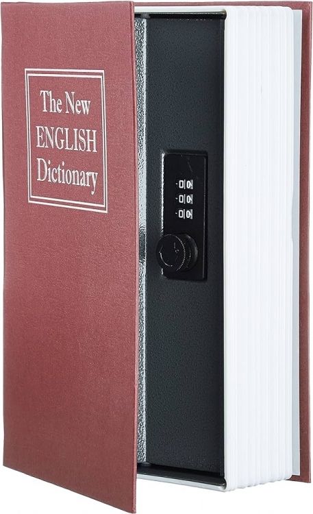 Книга сейф словник із кодовим замком червона 18 см