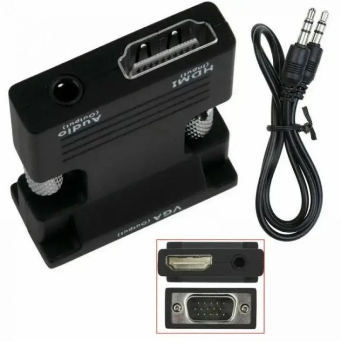 Конвертер Hdmi to VGA з аудіо виходом 