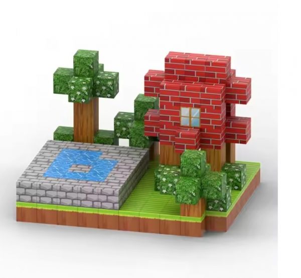 Магнітний конструктор Minecraft Дім с басейном на 177 кубиків